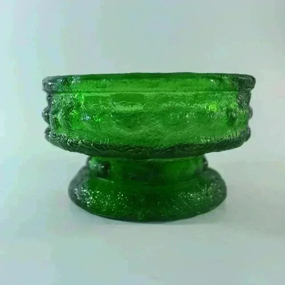 🔴🌳VINTAGE EMERALD GREEN GLASS TAPER CANDLE HOLDER E.O  BRODY USA  1940/1950 - Picture 1 of 6